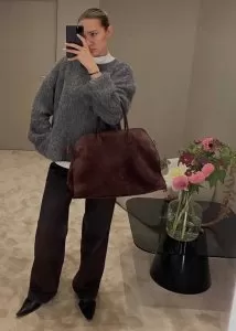 Kadınlar için Süet Çanta, Kadın Suni Deri Tote Çanta, Vintage Üst Saplı Çanta Moda Retro Omuz Çantası